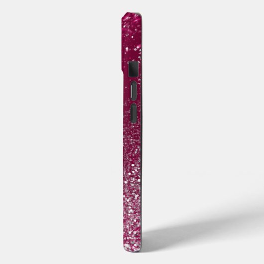 Burgundy en Silver Glitter Case-Mate iPhone Case (Achterkant / Links)