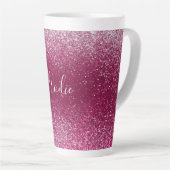 Burgundy en Silver Glitter Latte Mok (Rechterhoek)