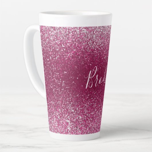 Burgundy en Silver Glitter Latte Mok (Linkerhoek)