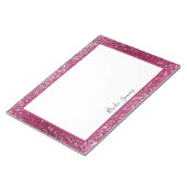 Burgundy en Silver Glitter Notitieblok (Schuin)