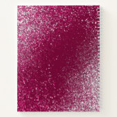Burgundy en Silver Glitter Notitieboek (Achterkant)