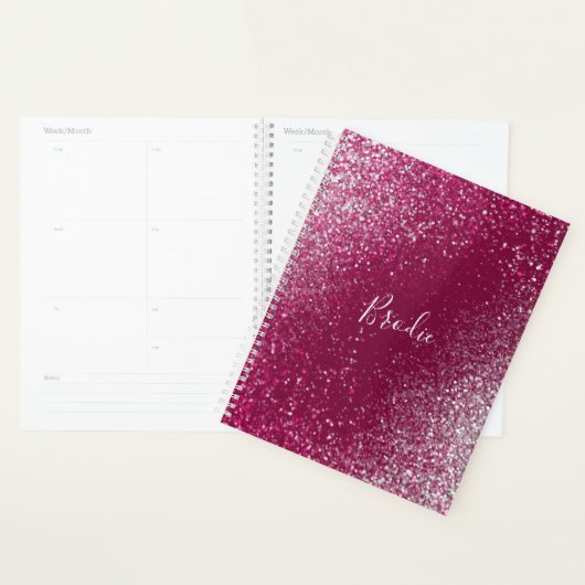 Burgundy en Silver Glitter Planner (Display)