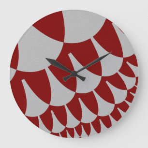 Burgundy en Silver Scales Grote Klok