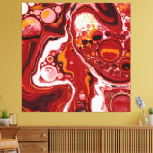 Burgundy en White Digital Fluid Art Canvas Afdruk (Insitu (Woonkamer))