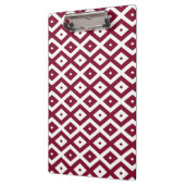Burgundy- en wit diamantpatroon klembord (Links)