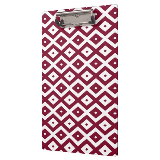 Burgundy- en wit diamantpatroon klembord (Links)