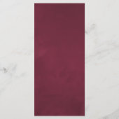 Burgundy et Blush Automne Menu Mariage de automne (Dos)