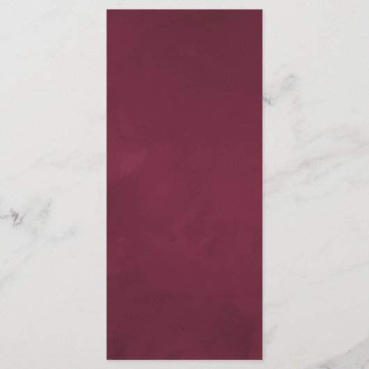 Burgundy et Blush Automne Menu Mariage de automne (Dos)