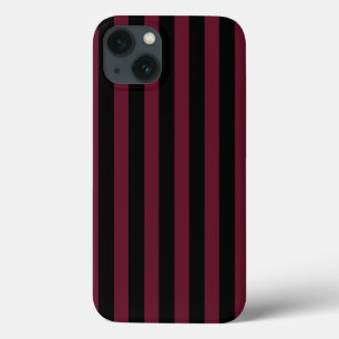 Burgundy et noir rayures Coque-Mate coque iphone