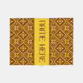 Burgundy Et Or Moderne Nom Personnalisé Couverture (Devant (Horizontal))