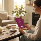 Burgundy Eucalyptus Boog All-in-One Bruiloft Kaart