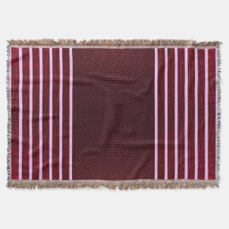Burgundy Exotic Faux Snake Leather Linear Stripe Deken