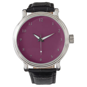 Burgundy Face Horloge