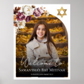 Burgundy Fall Bat mitzvah Affiche de bienvenue pho (Devant)