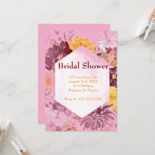 BURGUNDY FALL FOLIAGE BRIDAL DOUCHE INVITATION