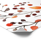 Burgundy Fall In Love Baby shower Affiche de bienv (Coin)