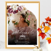 Burgundy Fall Quinceanera Affiche de bienvenue pho