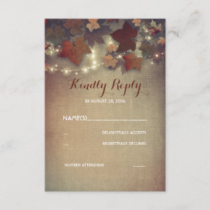 Burgundy Fall quitte Mariage Rustique Cartes RSVP