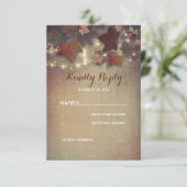 Burgundy Fall quitte Mariage Rustique Cartes RSVP (Debout devant)