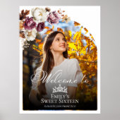 Burgundy Fall Sweet 16 Affiche de bienvenue photo (Devant)