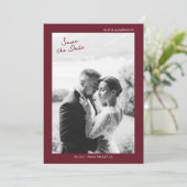 Burgundy Fall Wedding Save the Date Kaart (Staand voorkant)