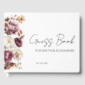 Burgundy Floral Automne Mariage de automne Livre d (Recto)