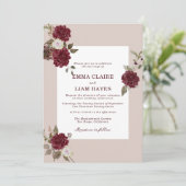 Burgundy Floral Autumn Wedding Invitation (Debout devant)
