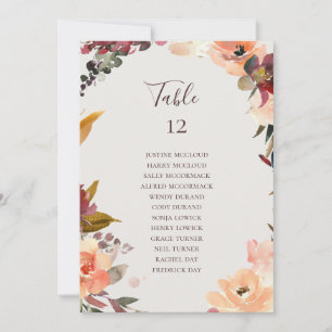 Burgundy Floral   Beige tabel Aantal zitplaatsen