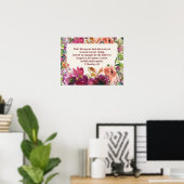 Burgundy Floral Bible Verse Timothy Youth Poster (Thuiskantoor)