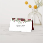 Burgundy Floral Blush Pink Roses Wedding (Achterkant)