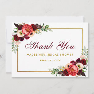 Burgundy Floral Boho Vrijgezellenfeest Bedankt Kaa Save The Date