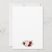 Burgundy Floral Bridal Brunch Bubble Gold Glitter Kaart (Achterkant)