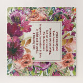 Burgundy Floral Christelijke Bijbelse jongeren Legpuzzel (Horizontaal)