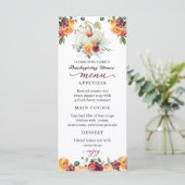 Burgundy Floral Citrouille Thanksgiving Diner Menu (Debout devant)