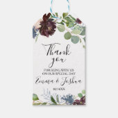 Burgundy Floral en Greenery Dank u Cadeaulabel (Voorkant)