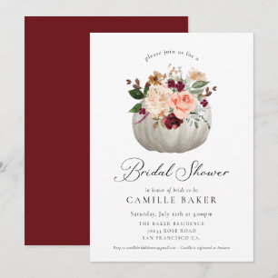 Burgundy Floral en Pumpkin-Vrijgezellenfeest Kaart