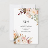 Burgundy Floral Eucalyptus Greenery Pastel Save The Date (Voorkant)
