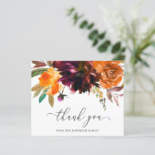 Burgundy Floral Funeral Budget Hartelijk dank (Staand voorkant)