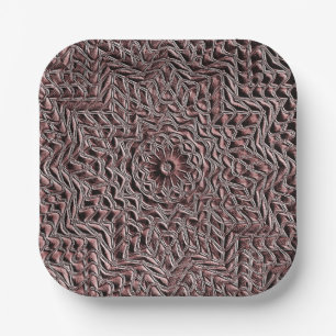 Burgundy Floral Geometric Paper Bord