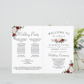 Burgundy Floral Geometric Romantic Waterverf (Staand voorkant)