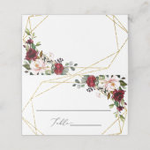 Burgundy Floral Geometric Romantic Waterverf (Buitenkant ongevouwen)