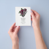 Burgundy Floral Gothic Wedding Invitation Flyer (Hand)