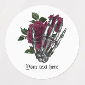 Burgundy Floral Gothic Wedding Labels (Design 1)