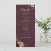 Burgundy Floral Gothic Wedding Menu (Debout devant)