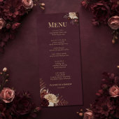 Burgundy Floral Gothic Wedding Menu