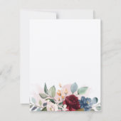 Burgundy Floral Greenery Save the Date (Achterkant)