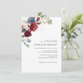 Burgundy Floral Greenery Vrijgezellenfeest Kaart (Staand voorkant)