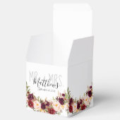 Burgundy Floral Hand Lettered Chic Rustic Wedding Bedankdoosjes (Geopend)