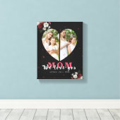 Burgundy Floral Heart Shaped Gift for Moederdag Canvas Afdruk (Insitu (Houten vloer))