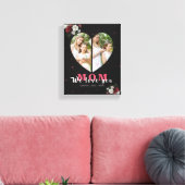 Burgundy Floral Heart Shaped Gift for Moederdag Canvas Afdruk (Insitu (Woonkamer))
